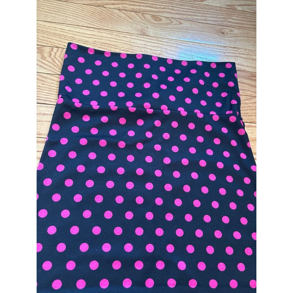 Pencil skirt black pink polkadot formal casual party spring vintage 80's 90's